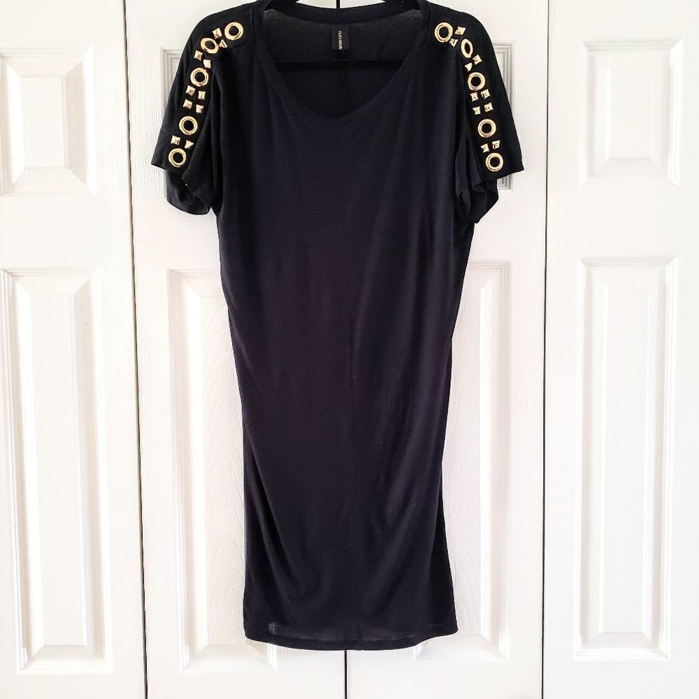 Alexandre Vauthier MSRP $1200 Grommet Studded Black Jersey Minidress FR36|US 6